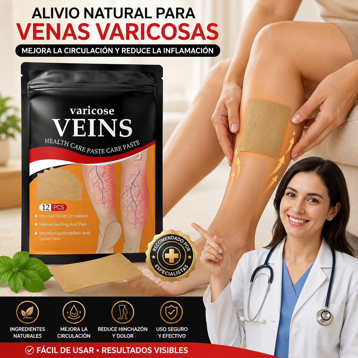 LegFlow Pro™ – Parches para Várices y Piernas Cansadas