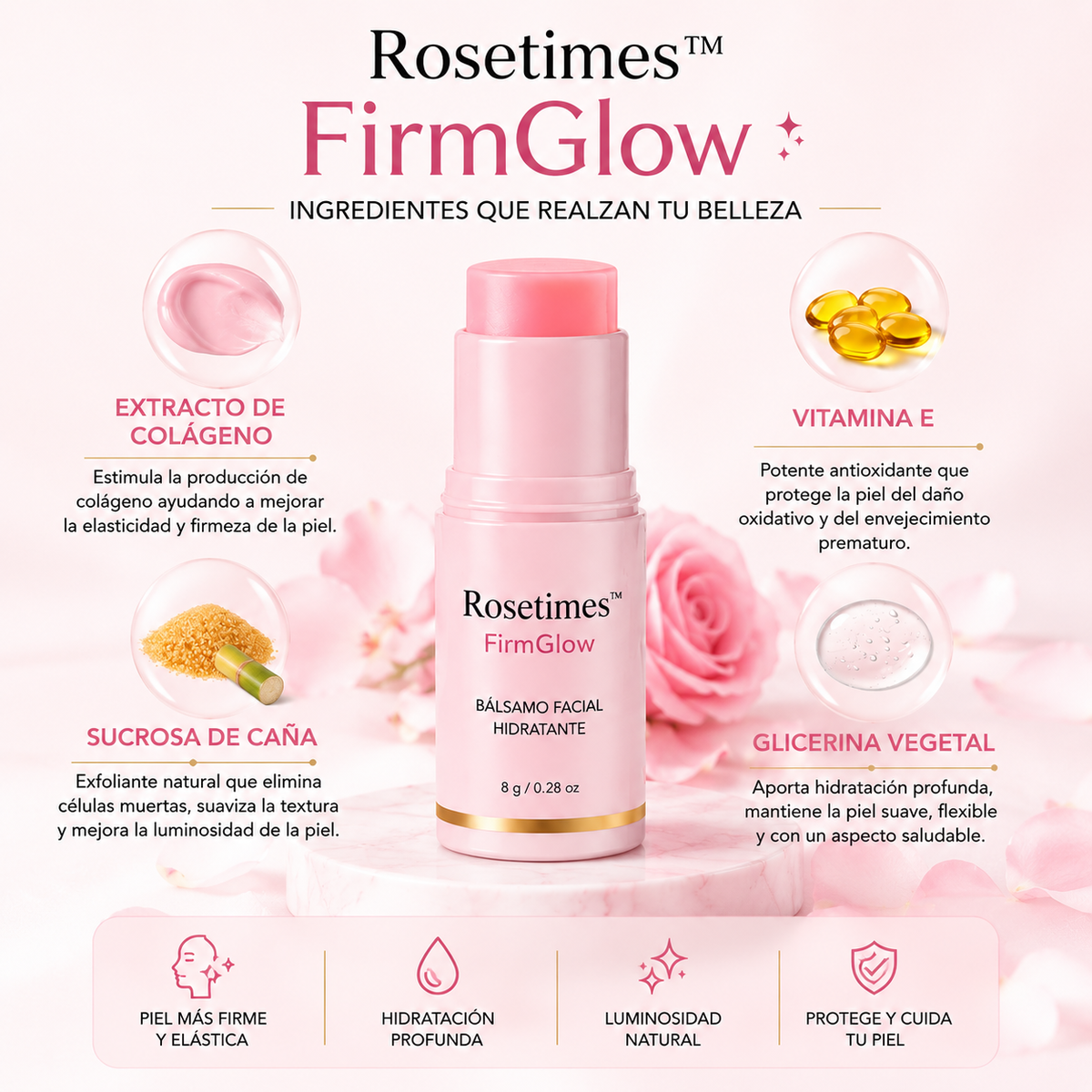 Rosetimes™ FirmGlow — Firmeza y luminosidad