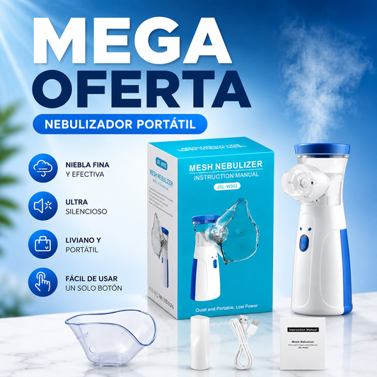 AirFlow™ PRO – Nebulizador Portátil para Alivio Respiratorio Inmediato